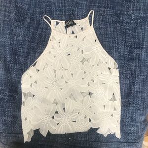 White floral tank top